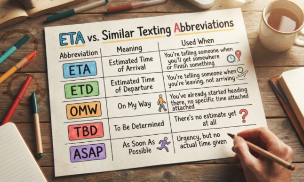 ETA vs. Similar Texting Abbreviations