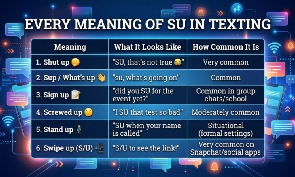 Every Meaning of SU in Texting