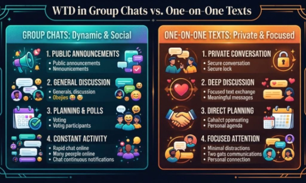 WTD in Group Chats vs. One-on-One Texts