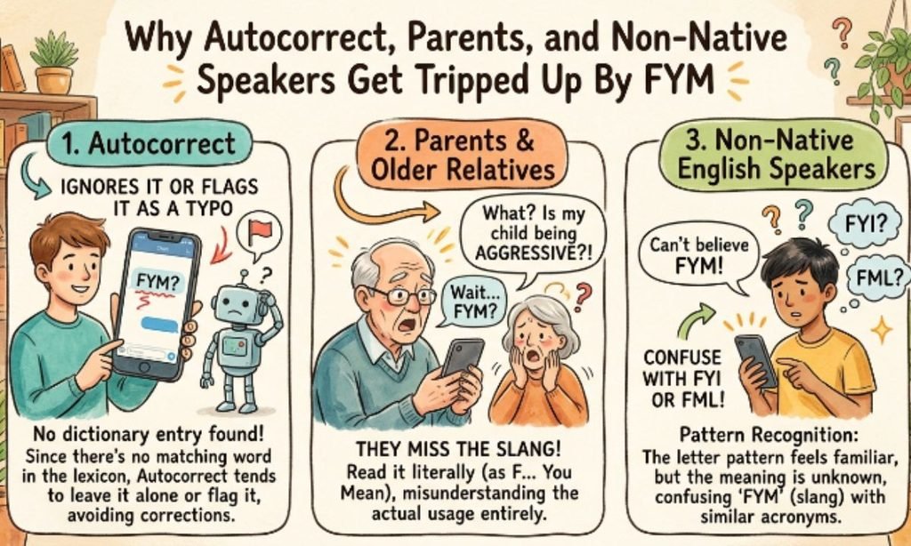 Why Autocorrect, Parents, and Non-Native Speakers Get Tripped Up By FYM