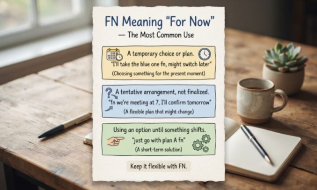 FN Meaning "For Now" — The Most Common Use