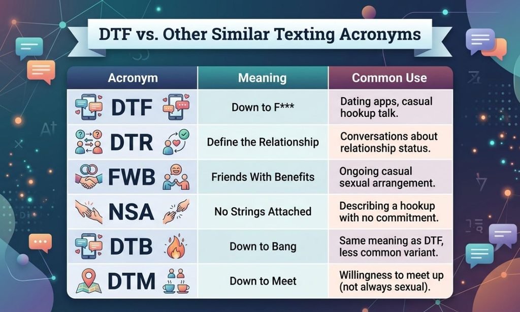 DTF vs. Other Similar Texting Acronyms