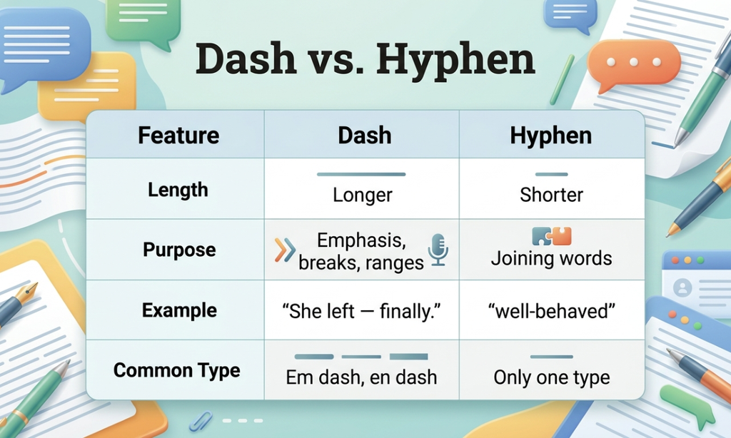 Dash vs. Hyphen