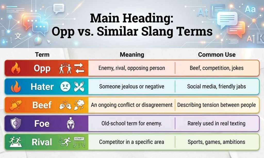 Opp vs. Similar Slang Terms