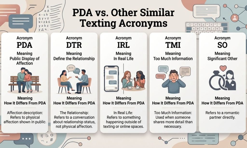 PDA vs. Other Similar Texting Acronyms