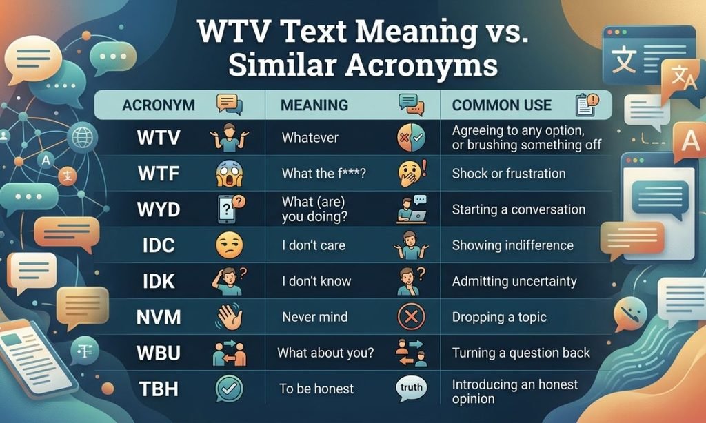 WTV Text Meaning vs. Similar Acronyms