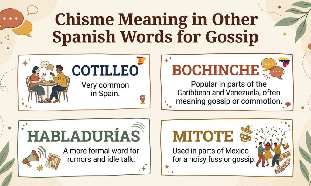 Chisme Meaning in Other Spanish Words for Gossip