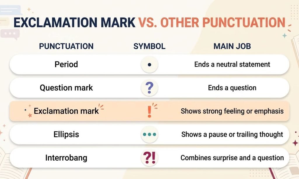 Exclamation Mark vs. Other Punctuation
