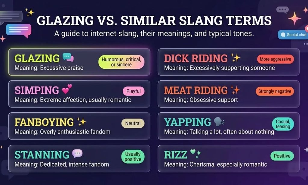 Glazing vs. Similar Slang Terms