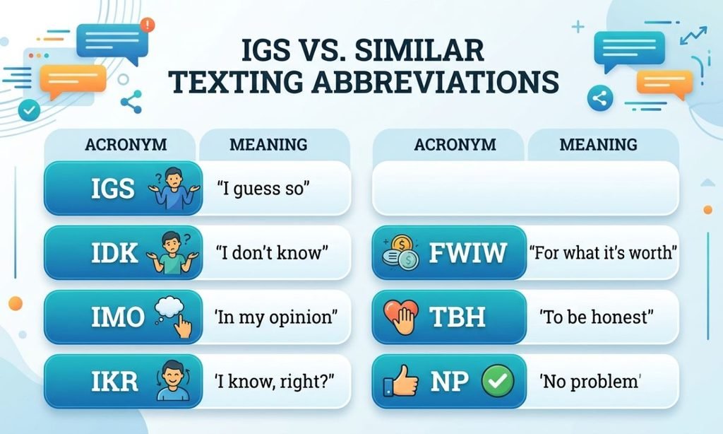 IGS vs. Similar Texting Abbreviations