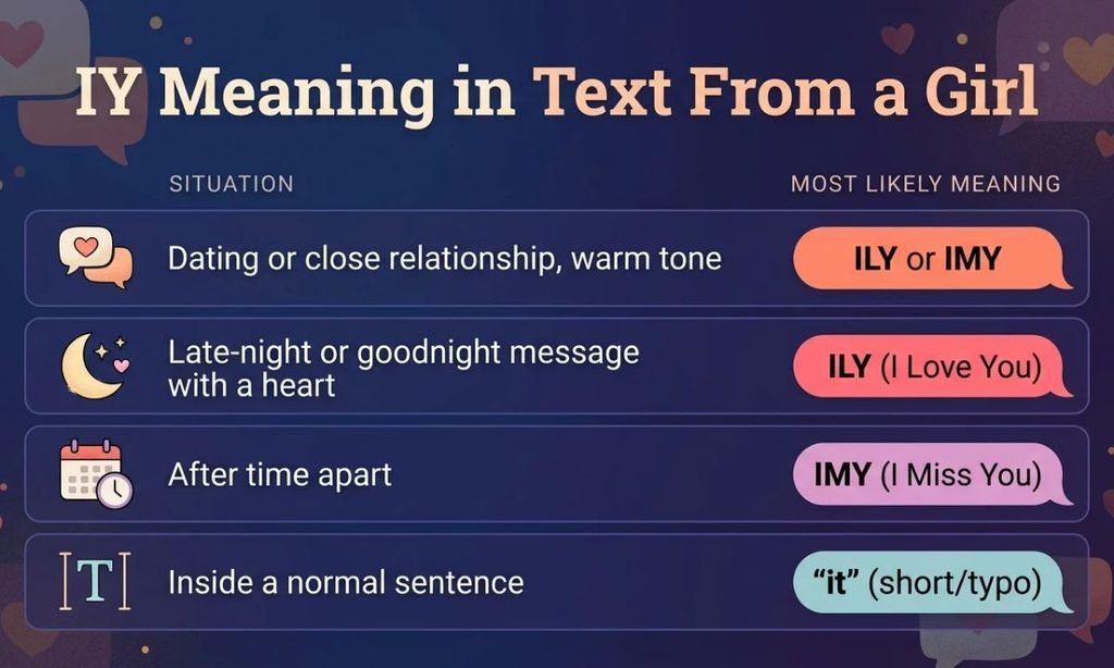 IY Meaning in Text From a Girl