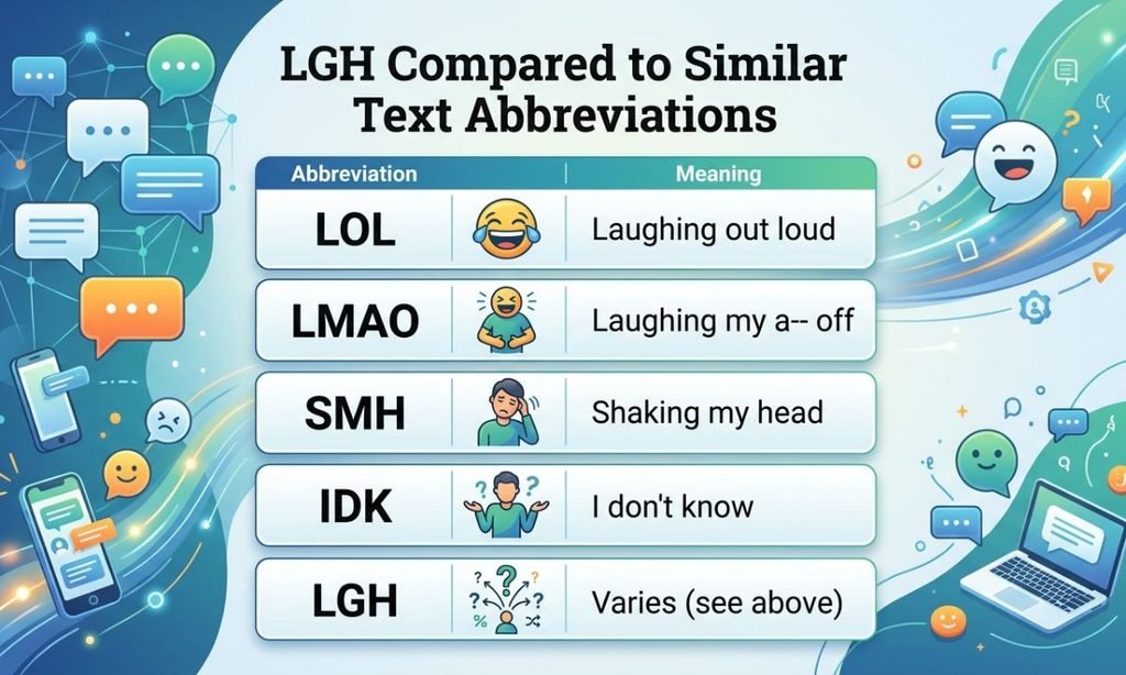 LGH Compared to Similar Text Abbreviations