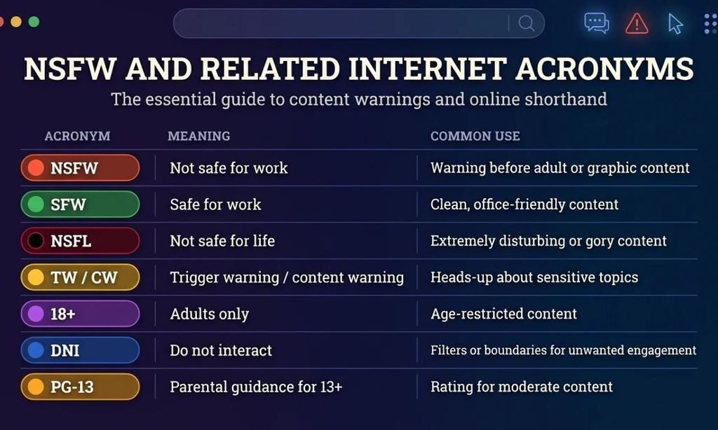 NSFW and Related Internet Acronyms