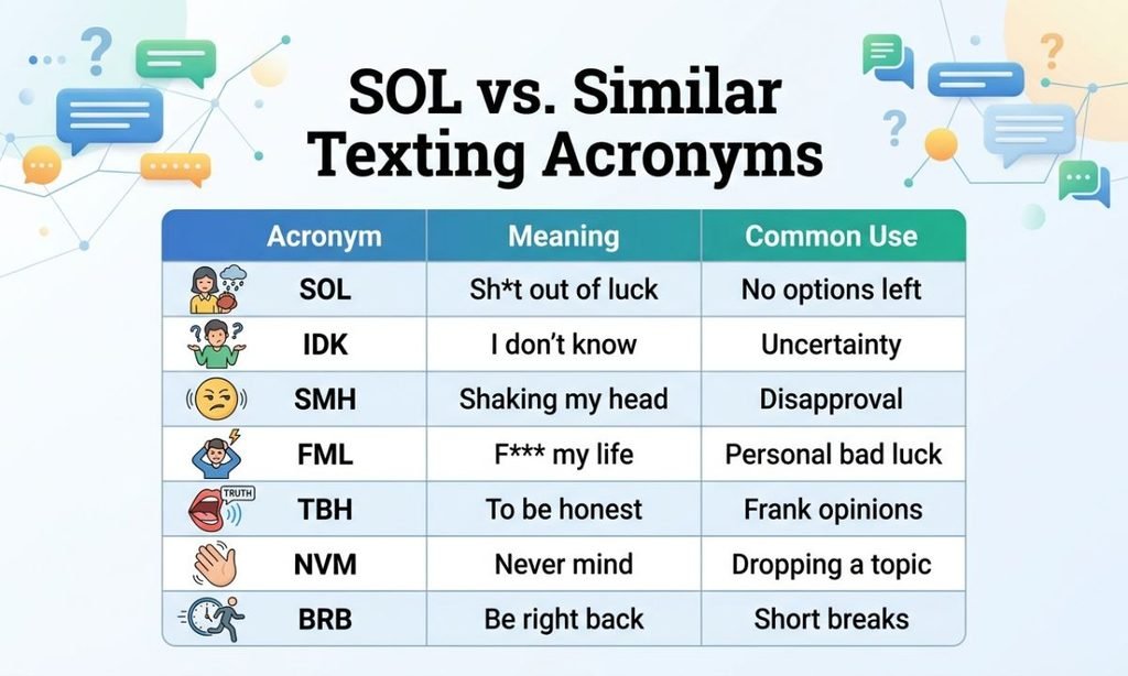 SOL vs. Similar Texting Acronyms