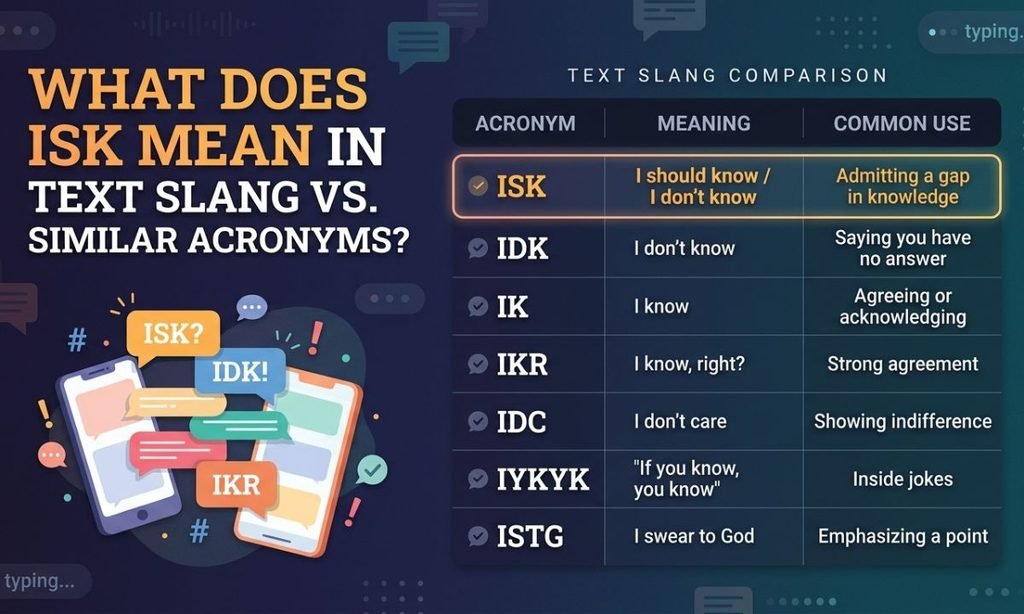 What Does ISK Mean in Text Slang vs. Similar Acronyms